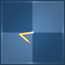 Reacher open-loop rollout goal frame